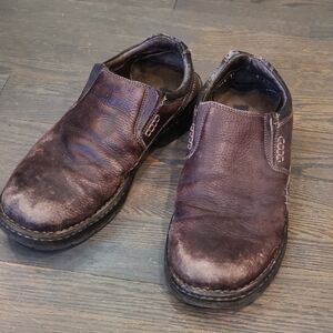 Men's Brown Leather Slip-On Shoes